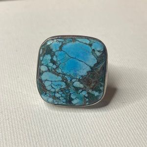 Turquoise 925 Plated Ring Size 9